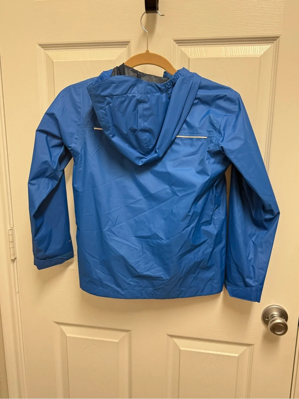NWT Columbia Youth Bright Blue Hooded Raincoat